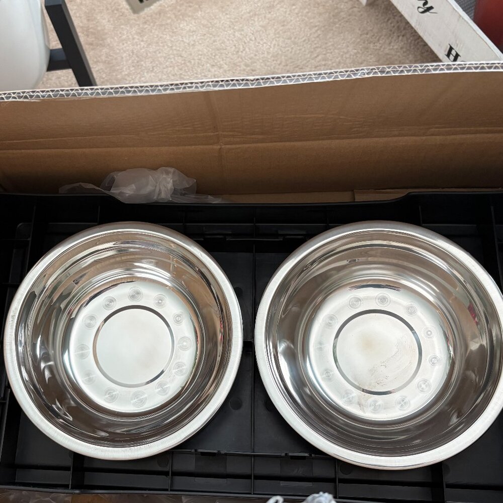 Pet Adobe 2 Pet Bowls with Adjustable Stand Dog or Cat - Picture 3 of 7